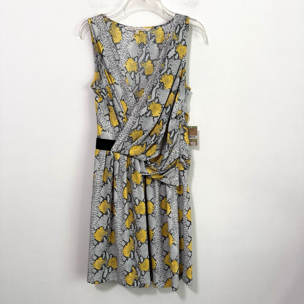 Rachel RACHEL‎ Roy Faux Wrap Dress 8 Sleeveless Desert Bloom Maize Combo NEW